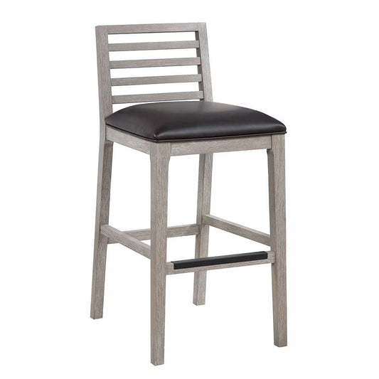 American Woodcrafters - Siri 30in Wood Stool - Driftwood Grey - B2-266-30L veiw 1