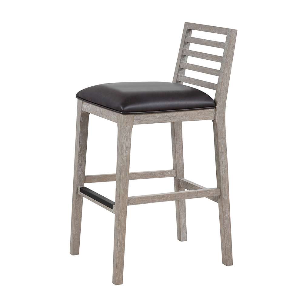 American Woodcrafters - Siri 30in Wood Stool - Driftwood Grey - B2-266-30L veiw 2