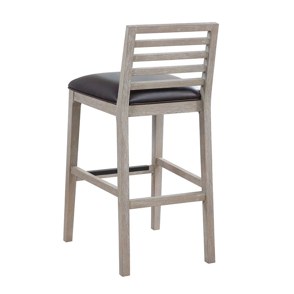 American Woodcrafters - Siri 30in Wood Stool - Driftwood Grey - B2-266-30L veiw 3