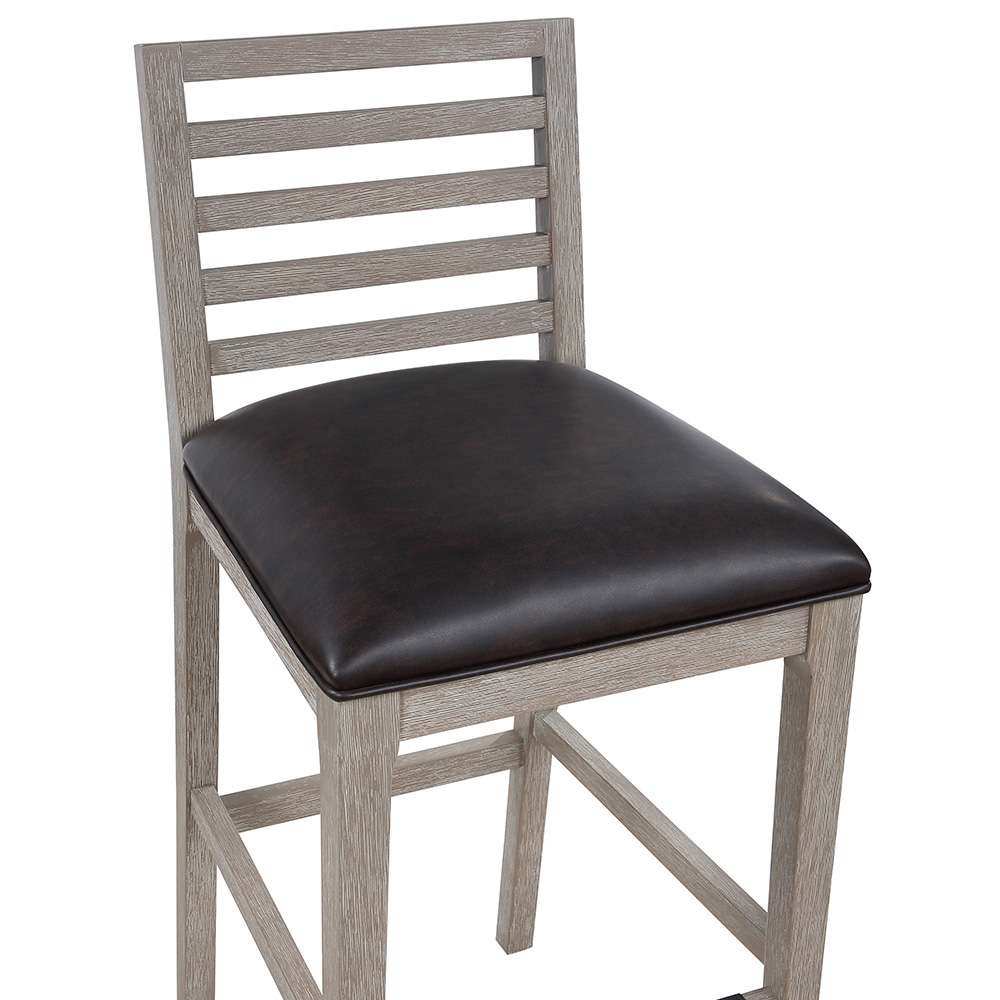 American Woodcrafters - Siri 30in Wood Stool - Driftwood Grey - B2-266-30L veiw 4