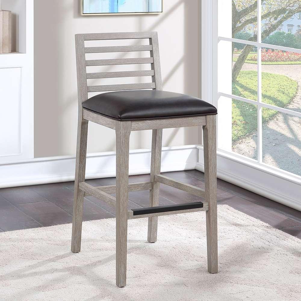 American Woodcrafters - Siri 30in Wood Stool - Driftwood Grey - B2-266-30L veiw 7