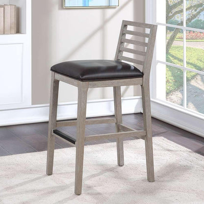 American Woodcrafters - Siri 30in Wood Stool - Driftwood Grey - B2-266-30L veiw 8