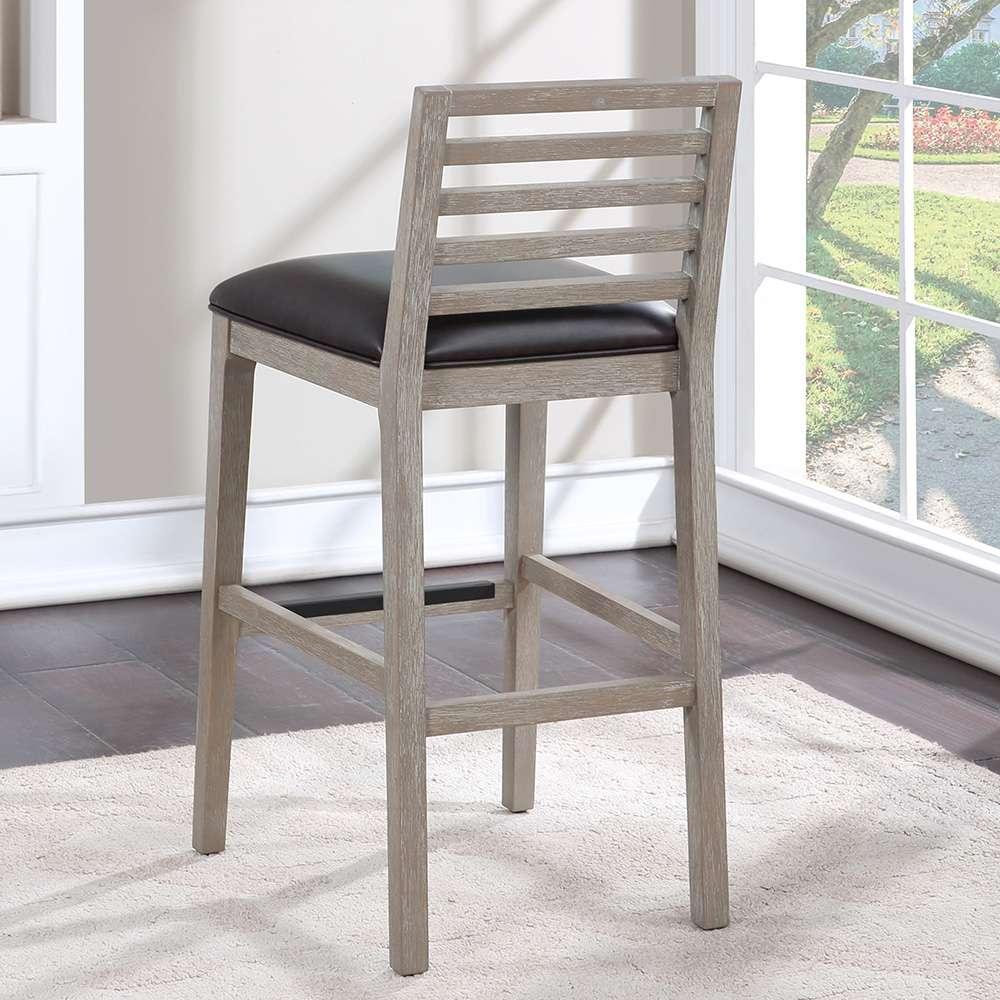 American Woodcrafters - Siri 30in Wood Stool - Driftwood Grey - B2-266-30L veiw 9