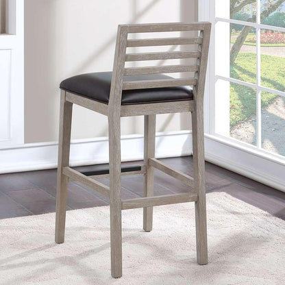 American Woodcrafters - Siri 30in Wood Stool - Driftwood Grey - B2-266-30L veiw 9
