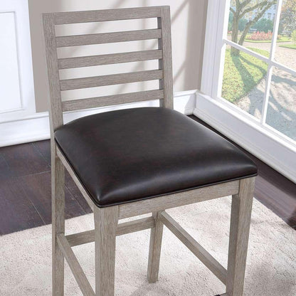 American Woodcrafters - Siri 30in Wood Stool - Driftwood Grey - B2-266-30L veiw 10