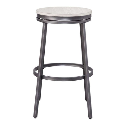 American Woodcrafters - Stockton 30in Backless Metal Swivel Stool - Slate Grey - White Oak Seat - B1-130-30W veiw 2