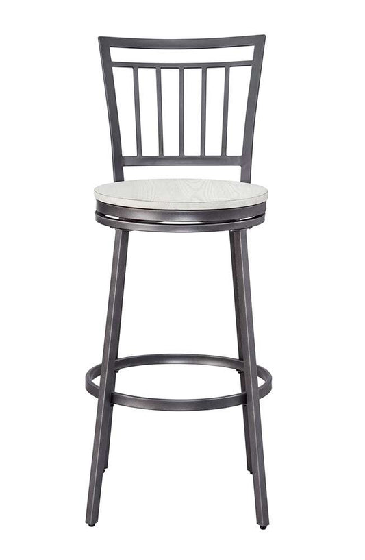 American Woodcrafters - Stockton 30in Metal Swivel Stool - Slate Grey - White Oak Seat - B1-131-30W veiw 1