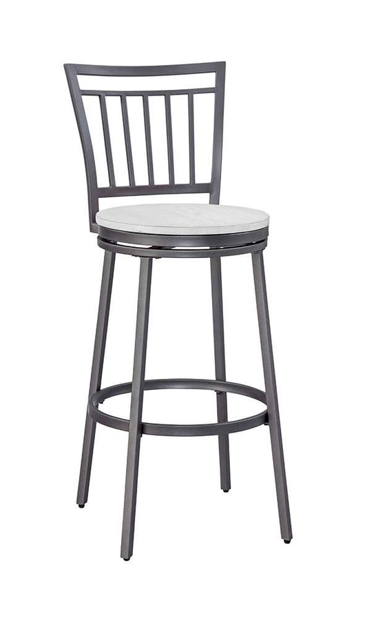 American Woodcrafters - Stockton 30in Metal Swivel Stool - Slate Grey - White Oak Seat - B1-131-30W veiw 2