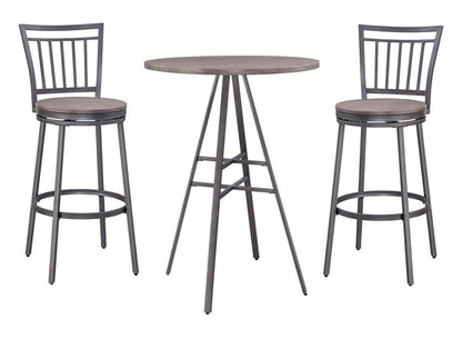 American Woodcrafters - Stockton 3 Piece Pub Table Set - Slate Grey - P1-121-B1-121-3PC veiw 1