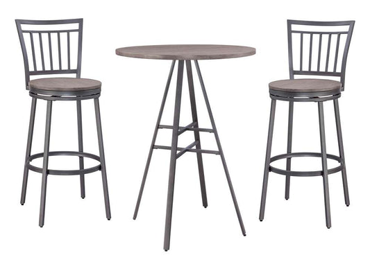 American Woodcrafters - Stockton 3 Piece Pub Table Set - Slate Grey - P1-121-B1-121-3PC veiw 1
