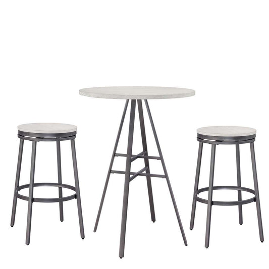 American Woodcrafters - Stockton 3 Piece Pub Table Set - with Backless Barstools - Slate Grey - P1-121-B120-3PC veiw 1