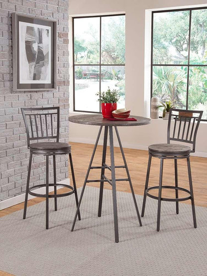 American Woodcrafters - Stockton Round Pub Table - Slate Grey - Grey Oak Top - P1-121 veiw 5