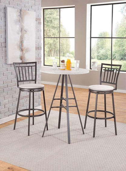 American Woodcrafters - Stockton Round Pub Table - Slate Grey - White Oak Top - P1-131 veiw 3