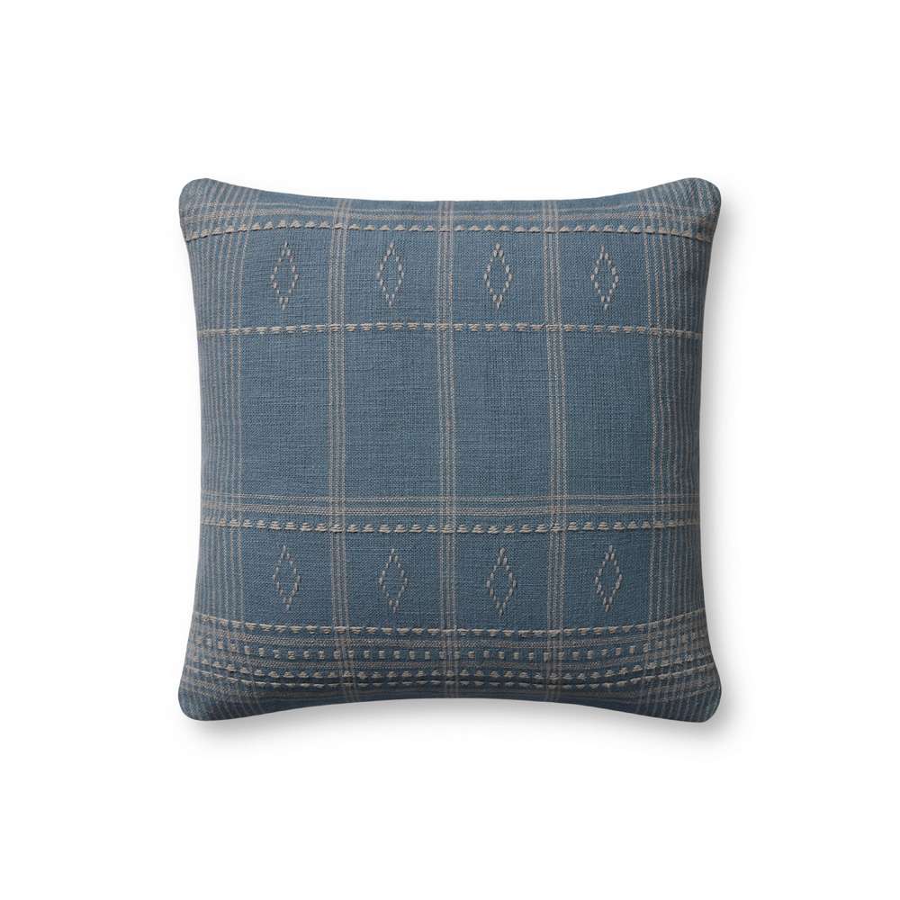 Angela Rose x Loloi - Lina Blue / Slate 18 x 18 Cover w/Poly Pillow - PSETPAR0016BBSLPIL1 veiw 1