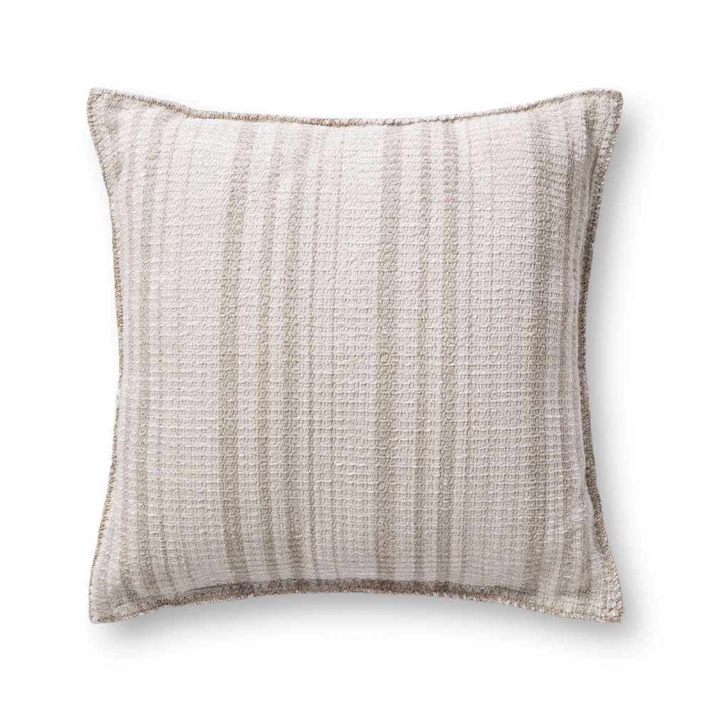 Chris Loves Julia x Loloi - PCJ0004 Ivory / Beige 22in x 22in w/Poly Pillow - P272PCJ0004IVBEPIL3 veiw 1