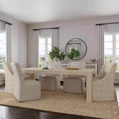 Classic Home - Kingston Reclaimed Oak 89in Dining Table Aged Cream - 51031303 veiw 7