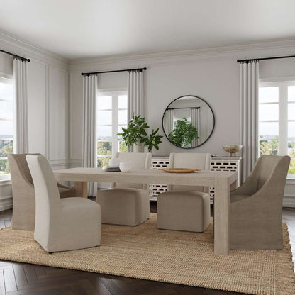 Classic Home - Kingston Reclaimed Oak 89in Dining Table Aged Cream - 51031303 veiw 8