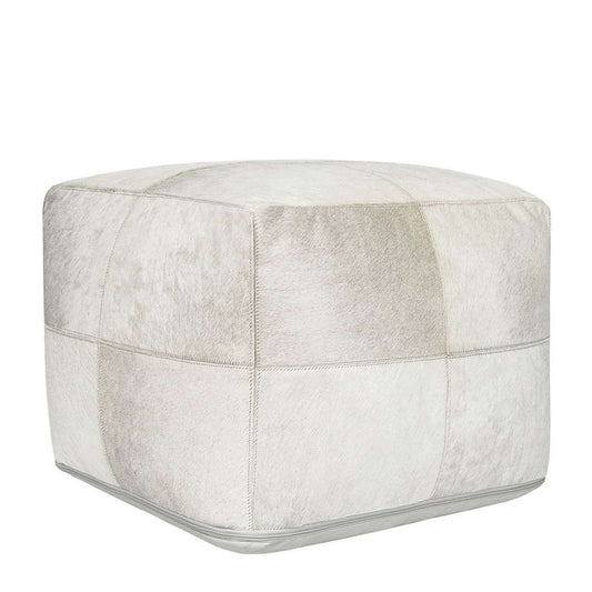 Classic Home - Hide Canada Ivory Pouf 18x18x14 - VP12223 veiw 1