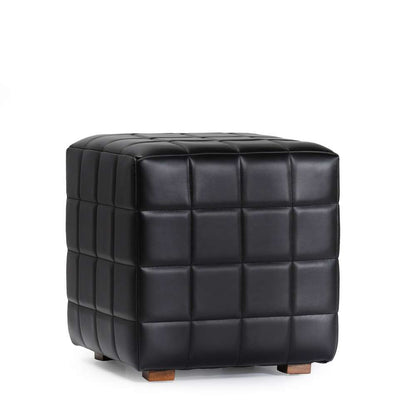 Classic Home - Carlo Leather 18in Square Ottoman Jet Black - 53002005 veiw 1