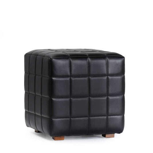 Classic Home - Carlo Leather 18in Square Ottoman Jet Black - 53002005 veiw 1
