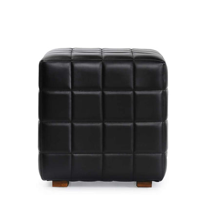 Classic Home - Carlo Leather 18in Square Ottoman Jet Black - 53002005 veiw 2