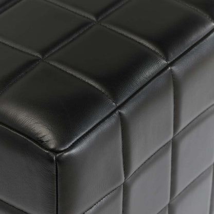 Classic Home - Carlo Leather 18in Square Ottoman Jet Black - 53002005 veiw 3