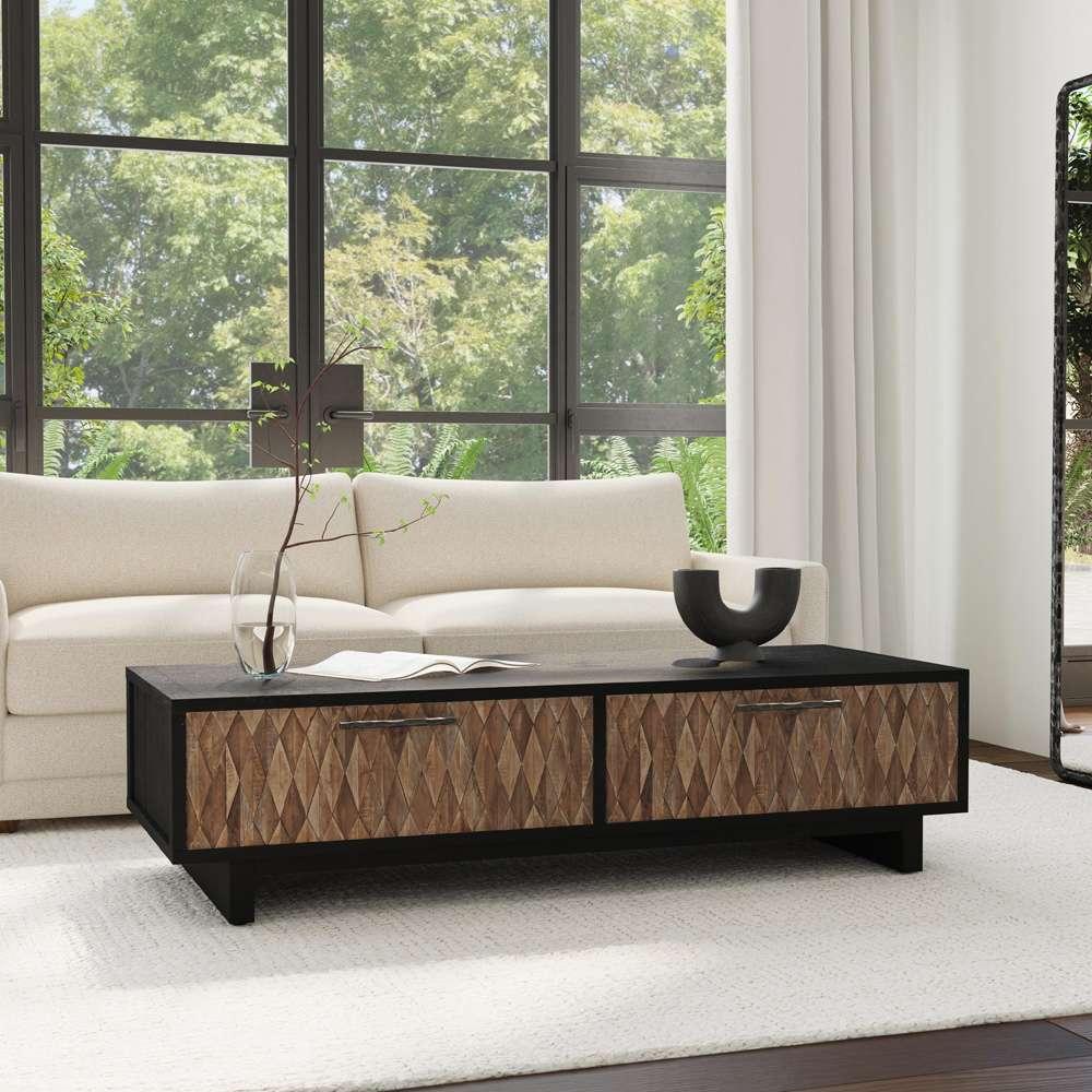 Classic Home - Anton 4Dwr Coffee Table  Black/Natural - 51005289 veiw 6