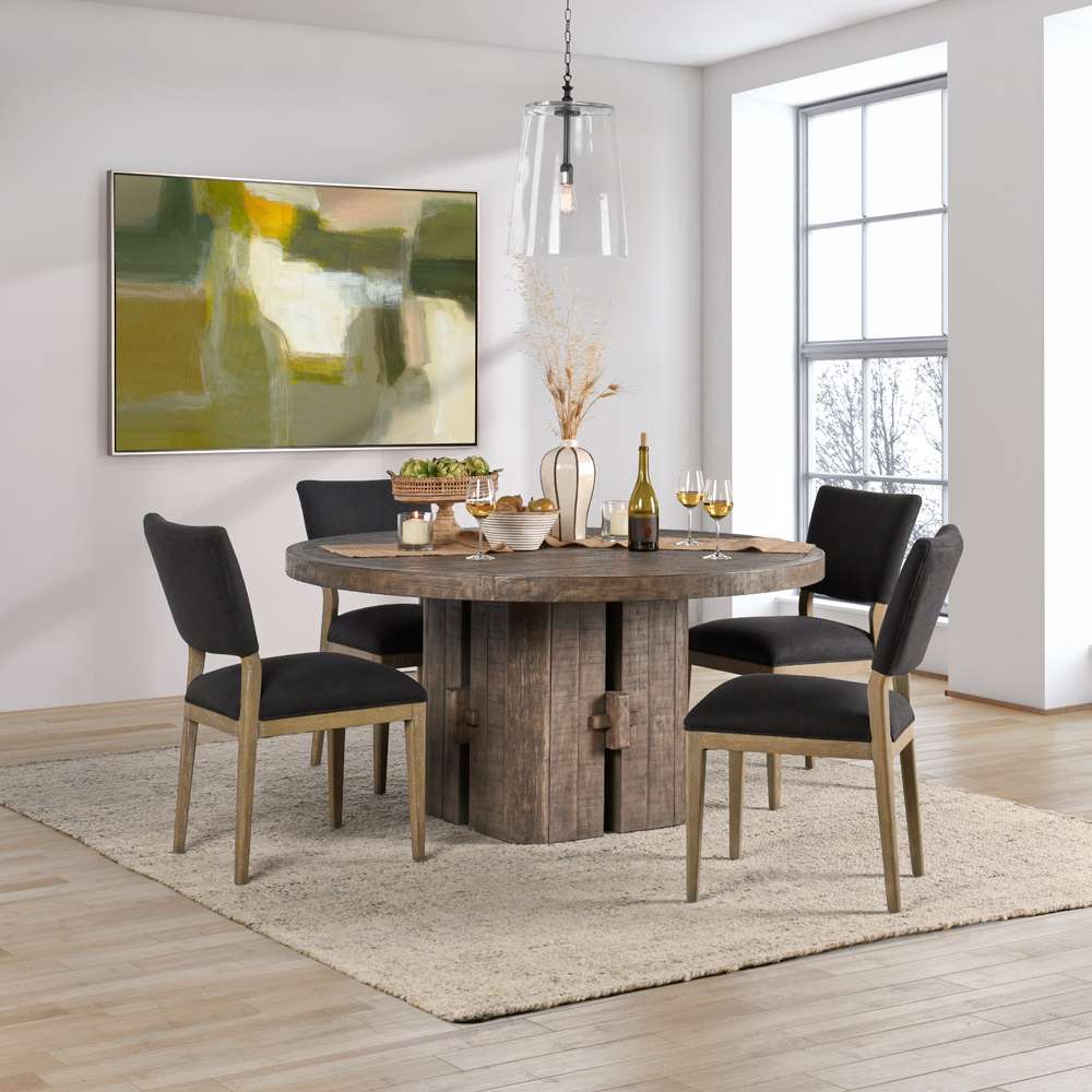 Classic Home - Rosemount Reclaimed Pine 60in Round Dining Table Aged Brown - 51031610 veiw 9