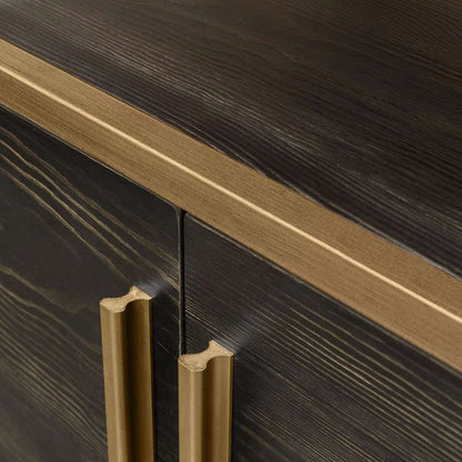 Diamond Sofa - Empire 2-Door End Table in Dark Brown Veneer w/ Hand brushed Gold Metal Frame - EMPIREETGD veiw 3