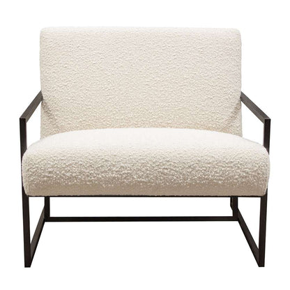 Diamond Sofa - Luxe Accent Chair in Bone Boucle Textured Fabric with Black Powder Coat Frame - LUXECHBO-NB veiw 1