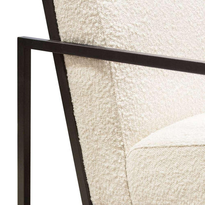 Diamond Sofa - Luxe Accent Chair in Bone Boucle Textured Fabric with Black Powder Coat Frame - LUXECHBO-NB veiw 3