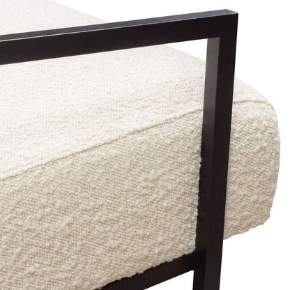 Diamond Sofa - Luxe Accent Chair in Bone Boucle Textured Fabric with Black Powder Coat Frame - LUXECHBO-NB veiw 4