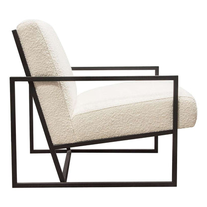 Diamond Sofa - Luxe Accent Chair in Bone Boucle Textured Fabric with Black Powder Coat Frame - LUXECHBO-NB veiw 9
