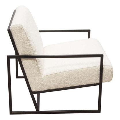 Diamond Sofa - Luxe Accent Chair in Bone Boucle Textured Fabric with Black Powder Coat Frame - LUXECHBO-NB veiw 10