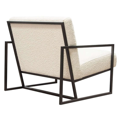 Diamond Sofa - Luxe Accent Chair in Bone Boucle Textured Fabric with Black Powder Coat Frame - LUXECHBO-NB veiw 11
