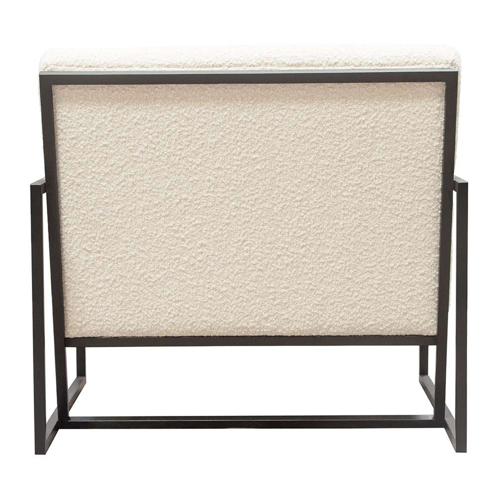 Diamond Sofa - Luxe Accent Chair in Bone Boucle Textured Fabric with Black Powder Coat Frame - LUXECHBO-NB veiw 12