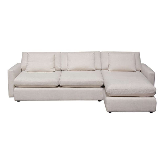 Diamond Sofa - Arcadia 2PC Reversible Chaise Sectional w/ Feather Down Seating in Cream Fabric - ARCADIACM2PC veiw 1