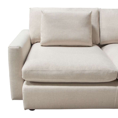 Diamond Sofa - Arcadia 2PC Reversible Chaise Sectional w/ Feather Down Seating in Cream Fabric - ARCADIACM2PC veiw 4