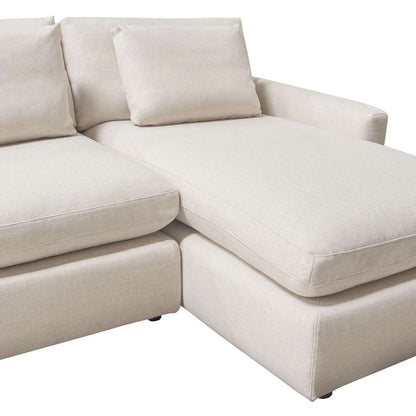 Diamond Sofa - Arcadia 2PC Reversible Chaise Sectional w/ Feather Down Seating in Cream Fabric - ARCADIACM2PC veiw 8