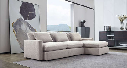 Diamond Sofa - Arcadia 2PC Reversible Chaise Sectional w/ Feather Down Seating in Cream Fabric - ARCADIACM2PC veiw 11