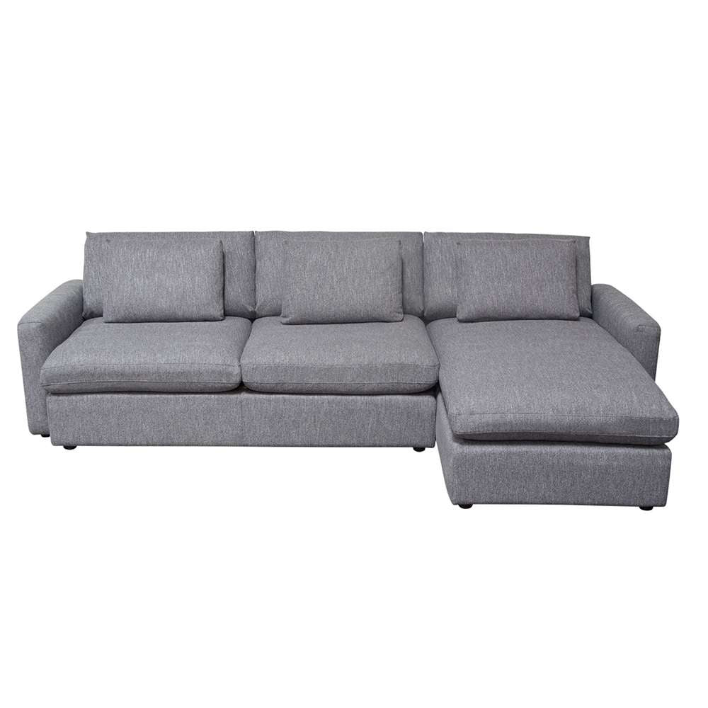 Diamond Sofa - Arcadia 2PC Reversible Chaise Sectional w/ Feather Down Seating in Grey Fabric - ARCADIAGR2PC veiw 1