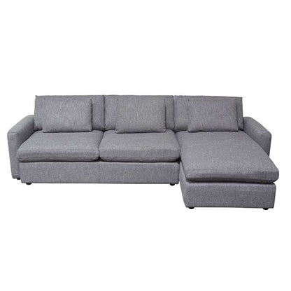 Diamond Sofa - Arcadia 2PC Reversible Chaise Sectional w/ Feather Down Seating in Grey Fabric - ARCADIAGR2PC veiw 1
