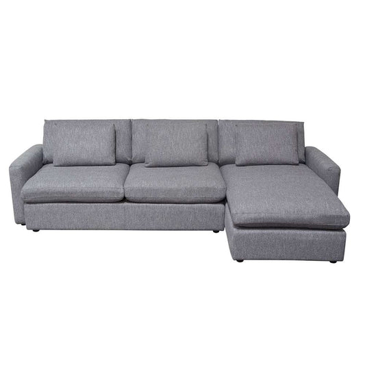 Diamond Sofa - Arcadia 2PC Reversible Chaise Sectional w/ Feather Down Seating in Grey Fabric - ARCADIAGR2PC veiw 1
