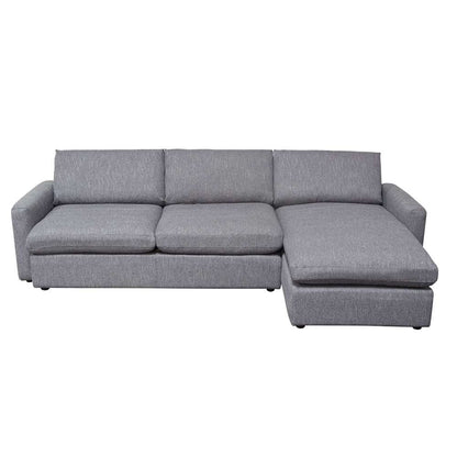 Diamond Sofa - Arcadia 2PC Reversible Chaise Sectional w/ Feather Down Seating in Grey Fabric - ARCADIAGR2PC veiw 2