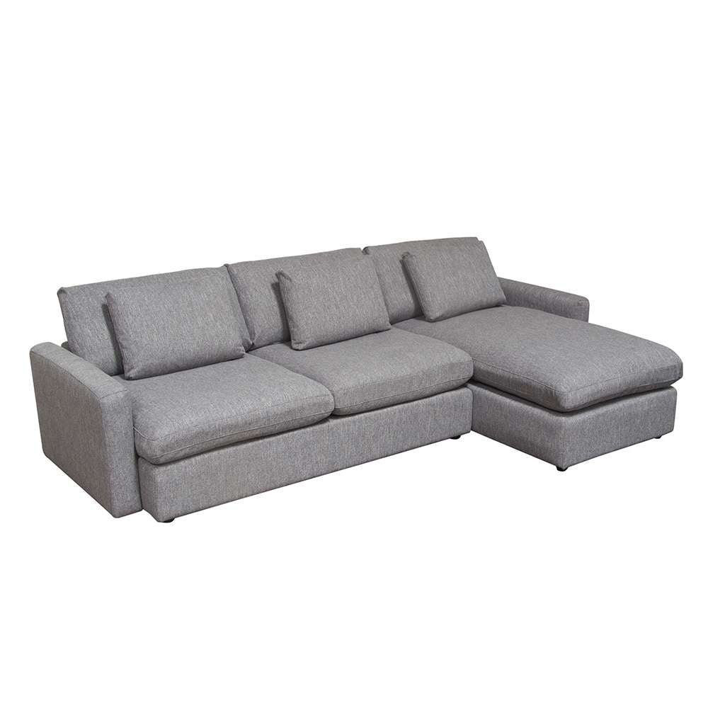 Diamond Sofa - Arcadia 2PC Reversible Chaise Sectional w/ Feather Down Seating in Grey Fabric - ARCADIAGR2PC veiw 3