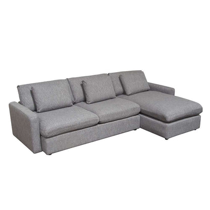 Diamond Sofa - Arcadia 2PC Reversible Chaise Sectional w/ Feather Down Seating in Grey Fabric - ARCADIAGR2PC veiw 3