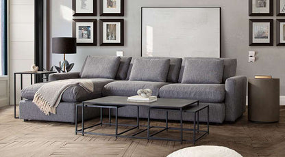 Diamond Sofa - Arcadia 2PC Reversible Chaise Sectional w/ Feather Down Seating in Grey Fabric - ARCADIAGR2PC veiw 4