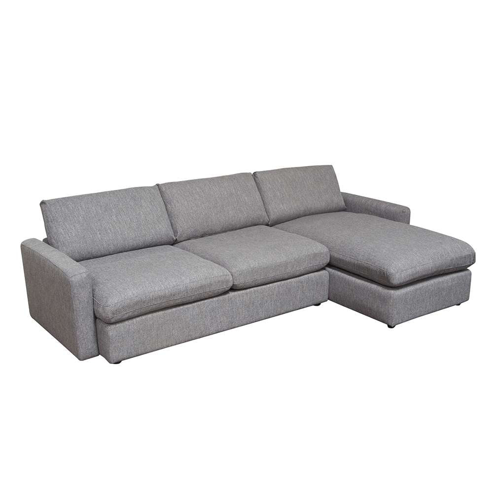 Diamond Sofa - Arcadia 2PC Reversible Chaise Sectional w/ Feather Down Seating in Grey Fabric - ARCADIAGR2PC veiw 5