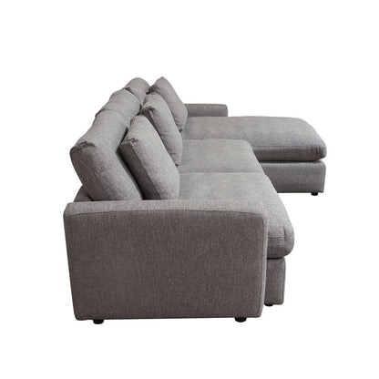 Diamond Sofa - Arcadia 2PC Reversible Chaise Sectional w/ Feather Down Seating in Grey Fabric - ARCADIAGR2PC veiw 6