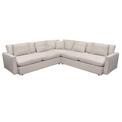 Diamond Sofa - Arcadia 3PC Corner Sectional w/ Feather Down Seating in Cream Fabric - ARCADIACM3PC veiw 1